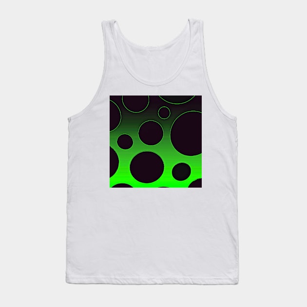 Polka Dots Black and Green Tank Top by Overthetopsm